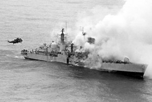 The sinking of HMS Sheffield / theatlantic.com